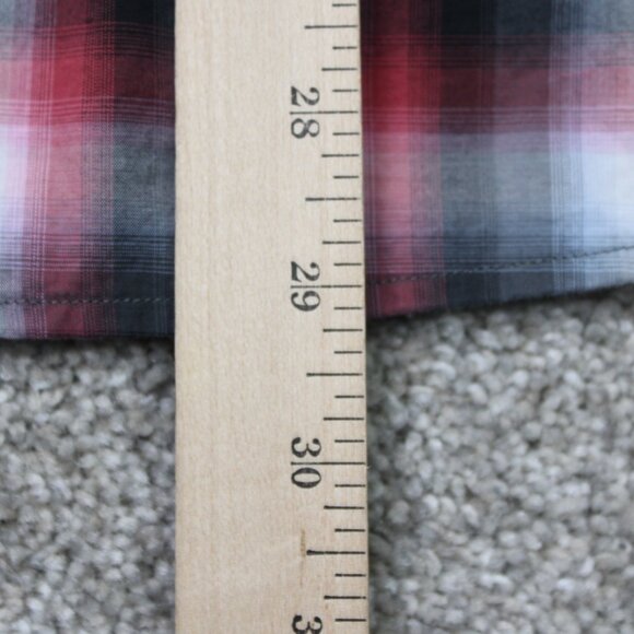 BOSS Hugo Boss Shirt Mens Medium Red/Black Ronni_2 Slim Fit Flip Cuff Cotton L/S - Picture 14 of 15